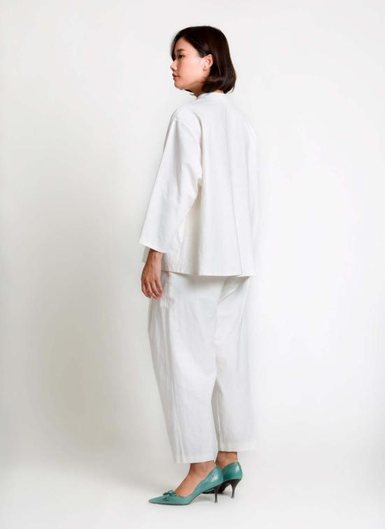  KAAREM 탑 카렘 통곡물 버튼업 셔츠 화이트 린넨 - OTHER BRANDS