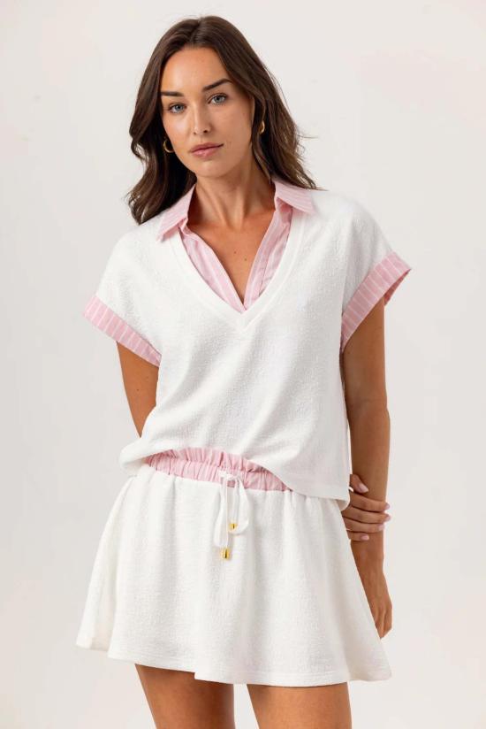  We Are Sundays 숏 스커트 우리는 일요일 그레이 스커트 코코넛 밀크 - OTHER BRANDS