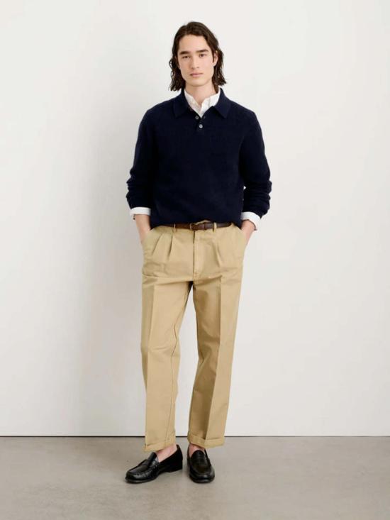  알렉스 밀 스트레이트 팬츠 더블 플리츠  빈티지 트윌 빈티지 카키 - ALEX MILL