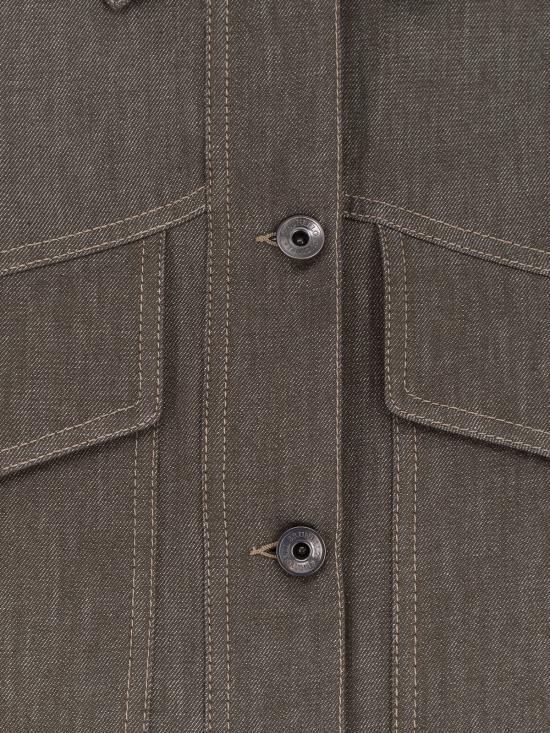  브루넬로 쿠치넬리 데님 자켓 Brunello Cucinelli 데님 재킷 올리브 그린 - BRUNELLO CUCINELLI