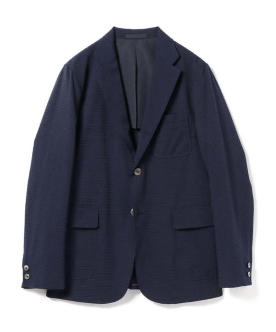  빔스 자켓 플러스 3B 세어서커 재킷 네이비 솔리드