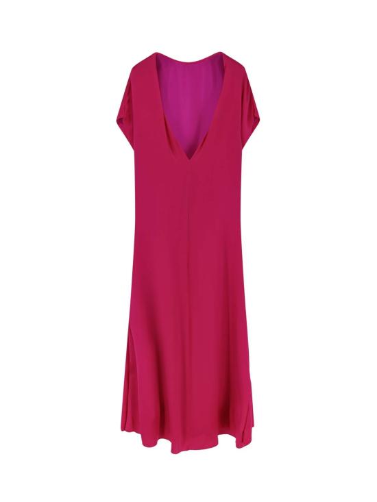  드리스 반 노튼 롱 원피스 디리아 실크 드레스 퓨시아 - DRIES VAN NOTEN