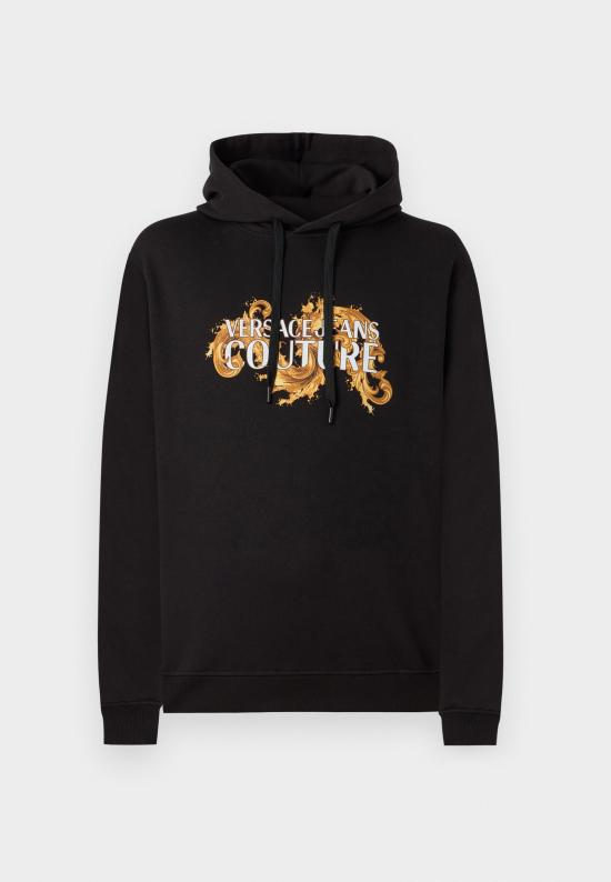 26SS 베르사체 후드 티셔츠 80GAIE02 CF00E G89 BLACK GOLD DOM