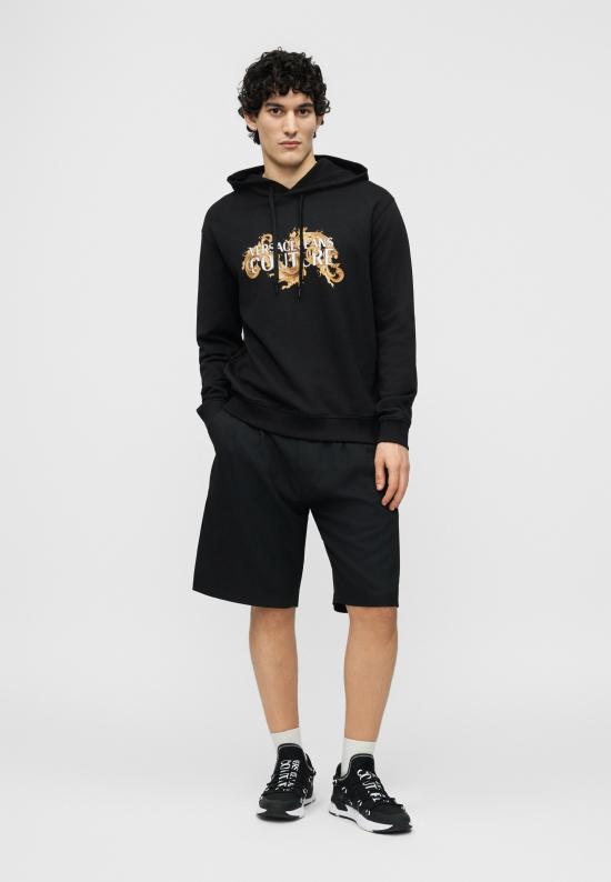 26SS 베르사체 후드 티셔츠 80GAIE02 CF00E G89 BLACK GOLD DOM - VERSACE