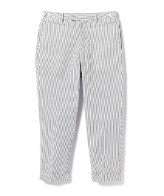  빔스 스트레이트 팬츠 플러스 아이비 팬츠 앵클 컷 쿨맥스 세어서커 블루 스트라이프