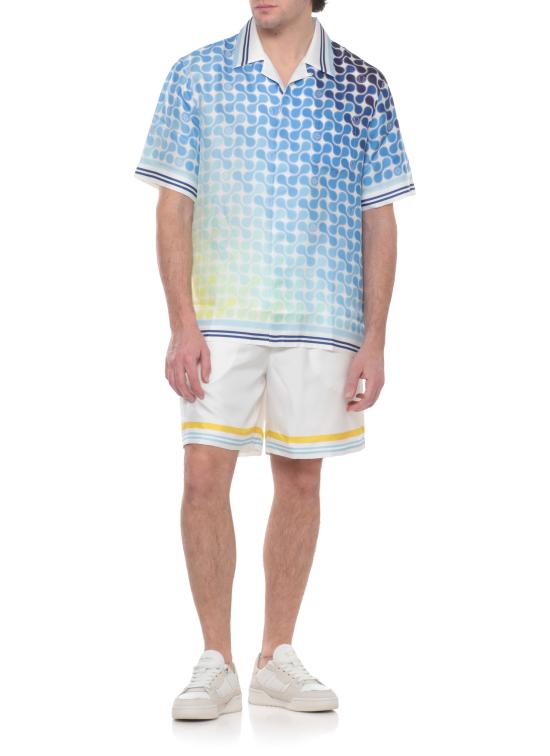 26SS 카사블랑카 반팔 셔츠 MSS26SH00306 TENNIS TILE CUBAN Blue - CASABLANCA