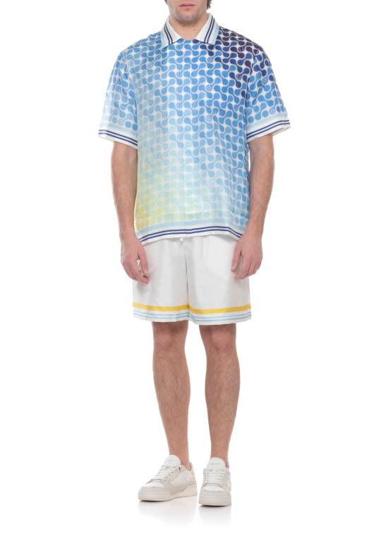 26SS 카사블랑카 반팔 셔츠 MSS26SH00306 TENNIS TILE CUBAN Blue - CASABLANCA