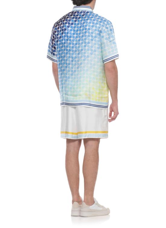 26SS 카사블랑카 반팔 셔츠 MSS26SH00306 TENNIS TILE CUBAN Blue - CASABLANCA