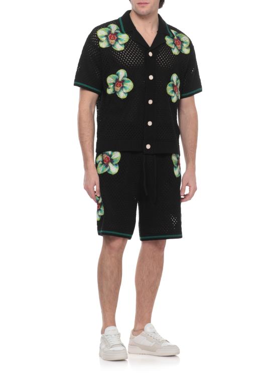 26SS 카사블랑카 숏팬츠 MSS26KW131701 GLITCH ORCHID EMBROIDERED Black - CASABLANCA