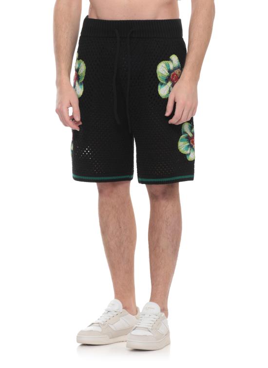 26SS 카사블랑카 숏팬츠 MSS26KW131701 GLITCH ORCHID EMBROIDERED Black - CASABLANCA