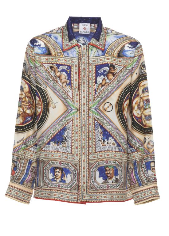 26SS 카사블랑카 긴팔 셔츠 MSS26SH00601 PLAFOND ORNE DE MUSIQUE MultiColour