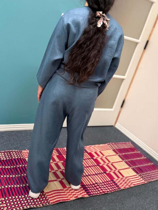  카렘 크롭 팬츠 왁시 플리츠 테이퍼드 - KAAREM