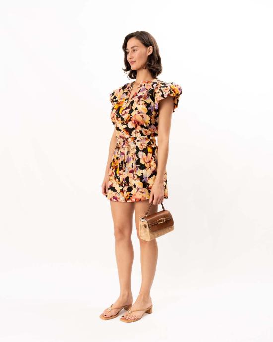  울라 존슨 반팔 티셔츠 아브릴 반팔 면 상의 나이트 블룸 - ULLA JOHNSON