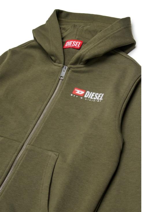  [키즈] 디젤 풀오버 로고가 있는 아동용 스웨트셔츠 (녹색) - DIESEL