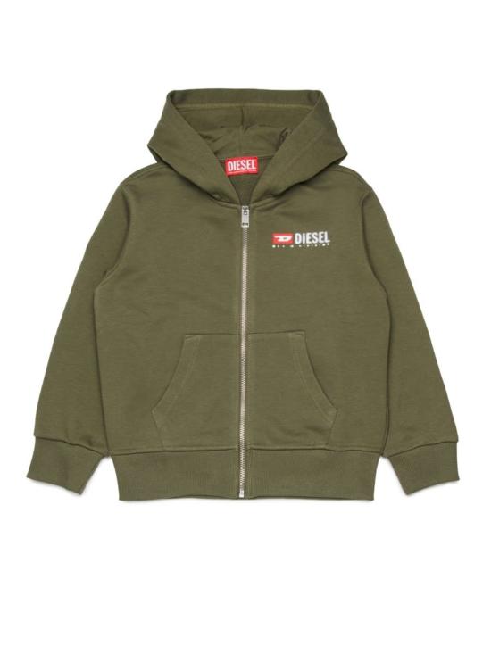  [키즈] 디젤 풀오버 로고가 있는 아동용 스웨트셔츠 (녹색)