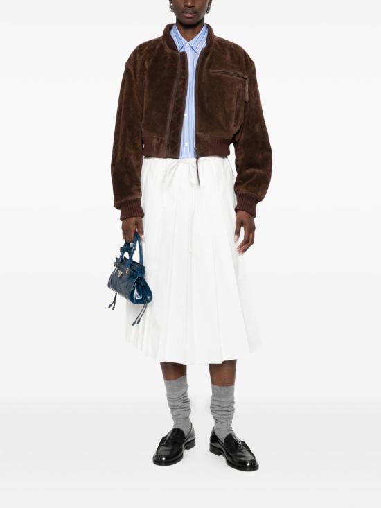 26SS 프라다 미디 스커트 P145VX 187PF0009 White - PRADA