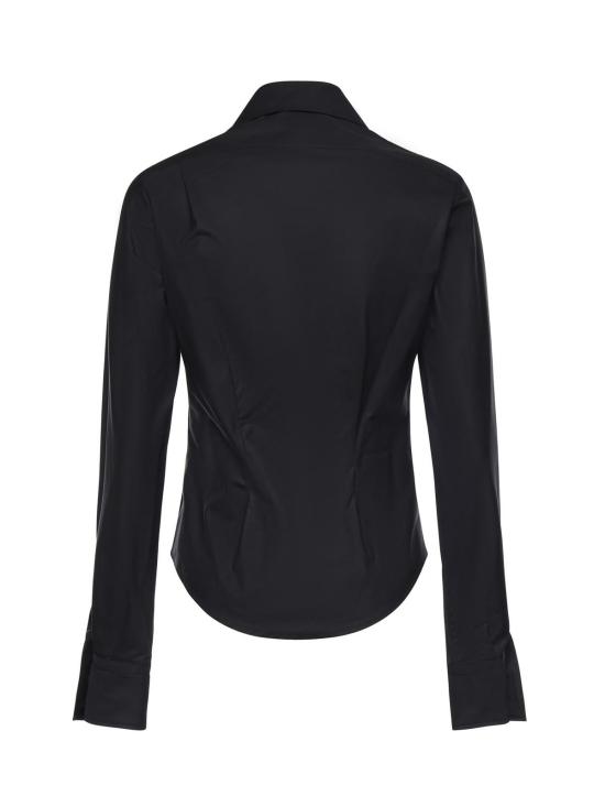  비비안웨스트우드 탑 비비안 웨스트우드 드렁큰 로고 셔츠 블랙 - VIVIENNE WESTWOOD