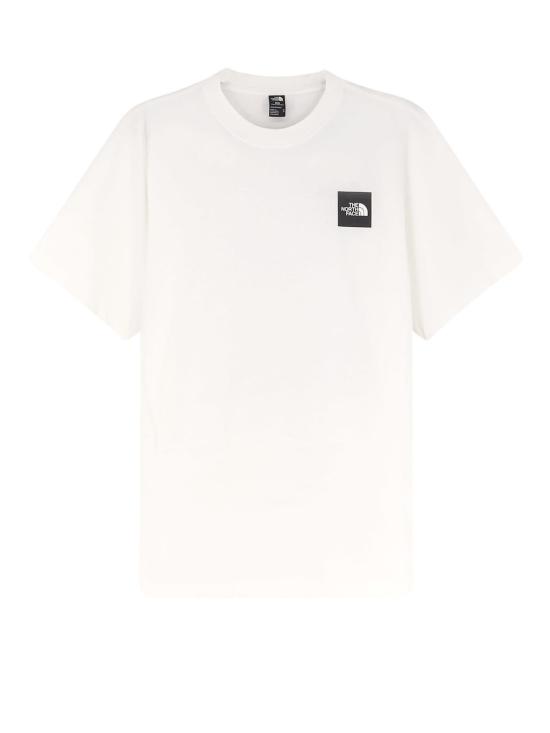  노스페이스 반팔 티셔츠 로고가 앞면에 있는 면 티셔츠 화이트