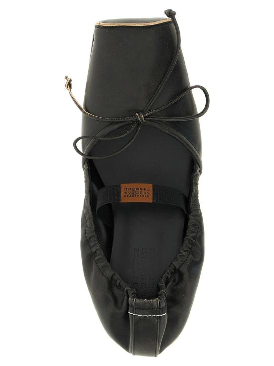  MM6 메종마르지엘라 플랫 슈즈 Mm6 메종 마르지엘라 스퀘어 토 발레 플랫 블랙 - MM6 MAISON MARGIELA