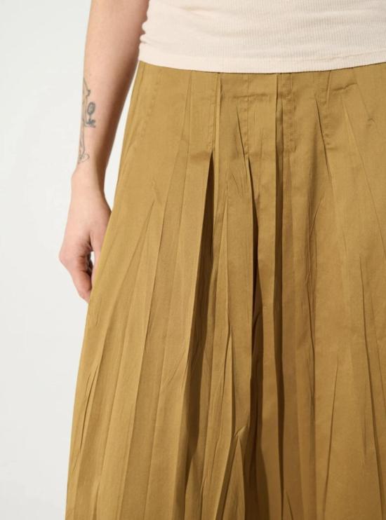  Cotélac 롱 스커트 코텔락 코튼 프린트 플리츠  브라운 - OTHER BRANDS