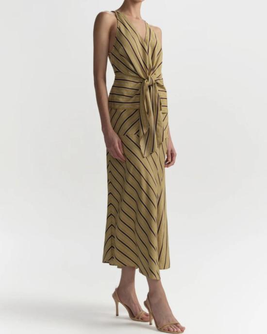  에이엘씨 블라우스 A.L.C. 엘르 타이 프론트 탑 커리/가나슈 - A.L.C.