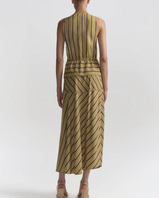  에이엘씨 블라우스 A.L.C. 엘르 타이 프론트 탑 커리/가나슈 - A.L.C.