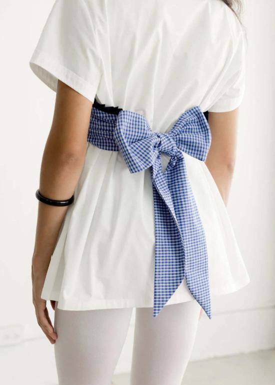  어 브론즈 에이지 블라우스 청동기 시대 Charli Top Ocean Gingham/White - A BRONZE AGE