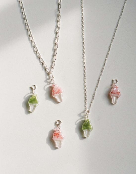  클레드 목걸이/팬던트 말차 아이스크림 아이콘 참 말차 - CLED