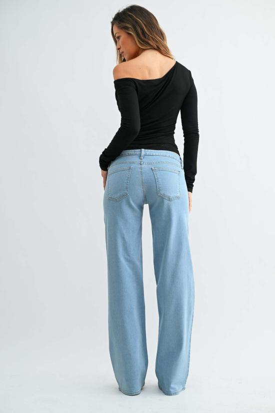  저스트 블랙 데님 데님 팬츠 마이크로 로우 릴렉스드 스트레이트 진 라이트 데님 - JUST BLACK DENIM