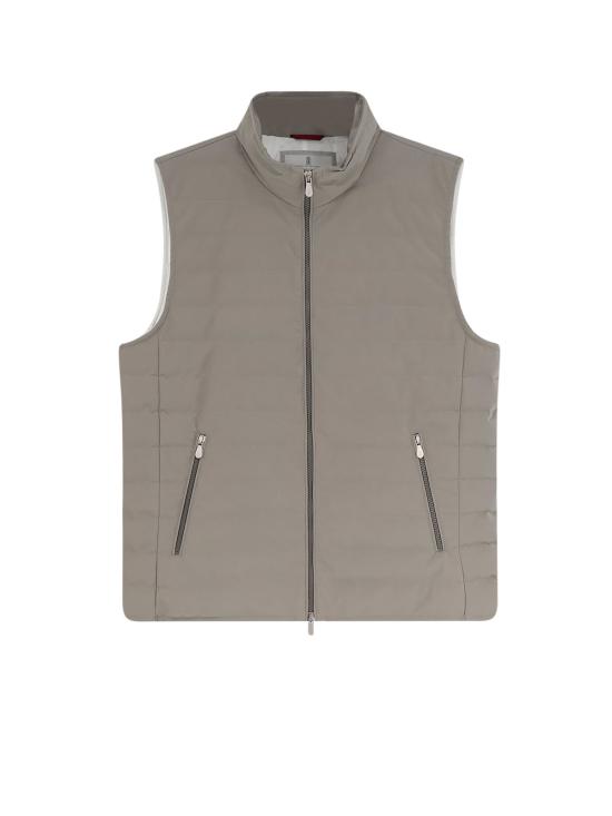  브루넬로 쿠치넬리 베스트 패딩 슬리브리스 재킷 뉴 카키 파나마