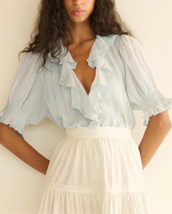  도엔 블라우스 앙리 탑 앨리스 블루 - DOEN