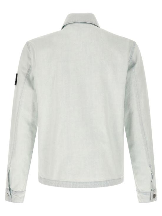  스톤 아일랜드 데님 자켓 데님 재킷 라이트 블루 - STONE ISLAND