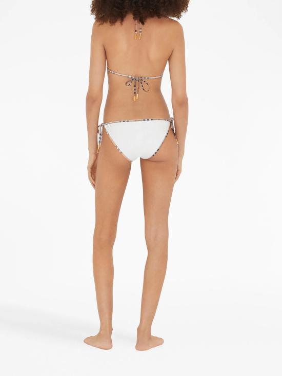 26SS 버버리 체크 트리밍 비키니 8070464A1464 WHITE - BURBERRY