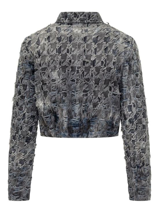 25FW 디젤 DE URSY FSH 하운드투스 타이다이 데님 자켓 A215390CEBL02 BLACK - DIESEL