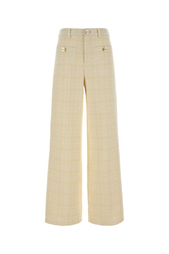 26SS 구찌 체크 코튼 트위드 팬츠 856087ZAUB69777 Beige