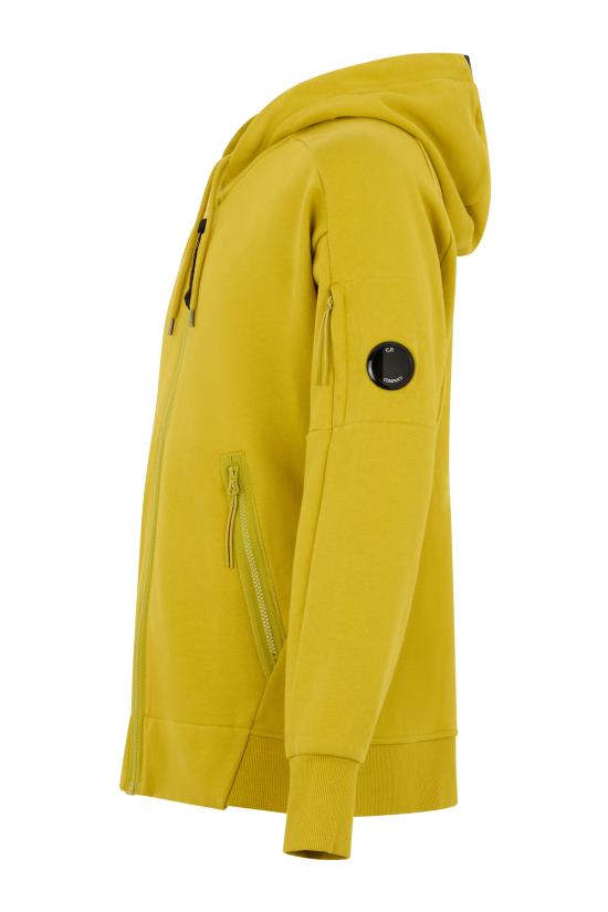 26SS 씨피 컴퍼니 다이애그널 레이즈드 플리스 집 후드 렌즈 스웨트셔츠 20CMSS716A005086W246 Yellow - C.P. COMPANY