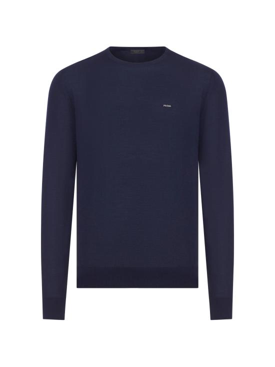 26SS 프라다 슈퍼파인 울 크루넥 스웨터 UMF14618DY F0008 BLEU