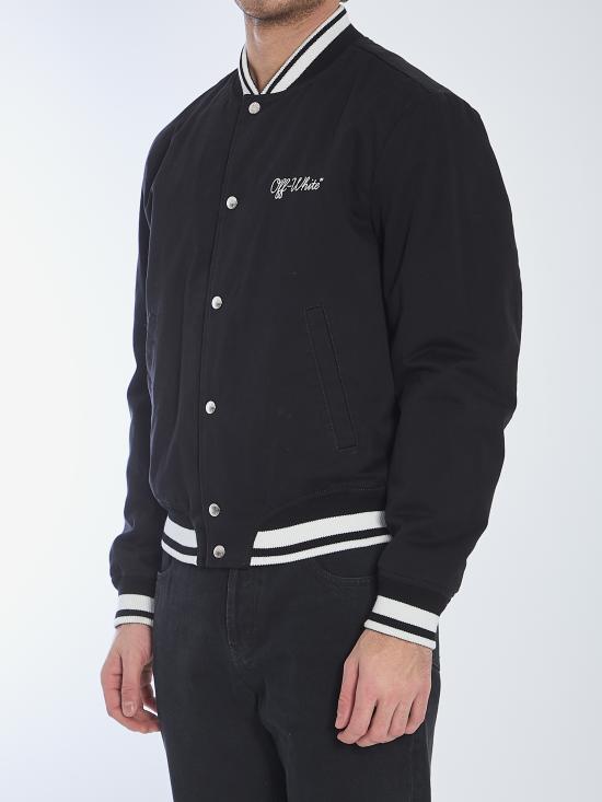 25FW 오프화이트 봄버 자켓 OMEH05FC99FAB001 0110 BLACKWHITE - OFF WHITE