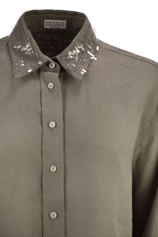 26SS 브루넬로 쿠치넬리 셔츠 MA698RH306 C1063 KHAKI - BRUNELLO CUCINELLI