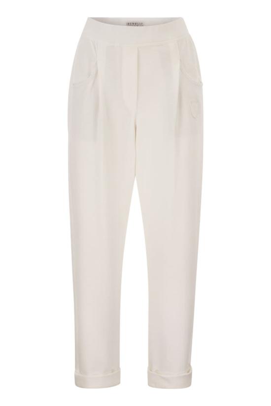 26SS 브루넬로 쿠치넬리 스트레이트 팬츠 MG927P9246 C7220 WHITE