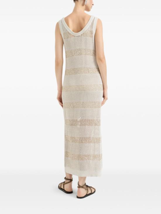 26SS 브루넬로 쿠치넬리 미디 원피스 M58772A90 CLH85 BEIGE - BRUNELLO CUCINELLI