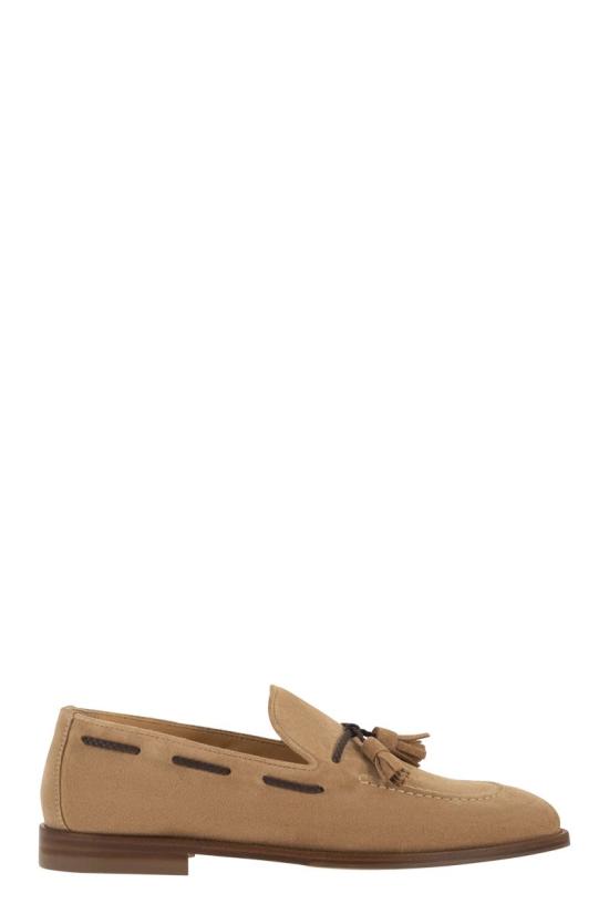 26SS 브루넬로 쿠치넬리 태슬 스웨이드 소프트 로퍼 MZUCCLB744 C7962 BEIGE