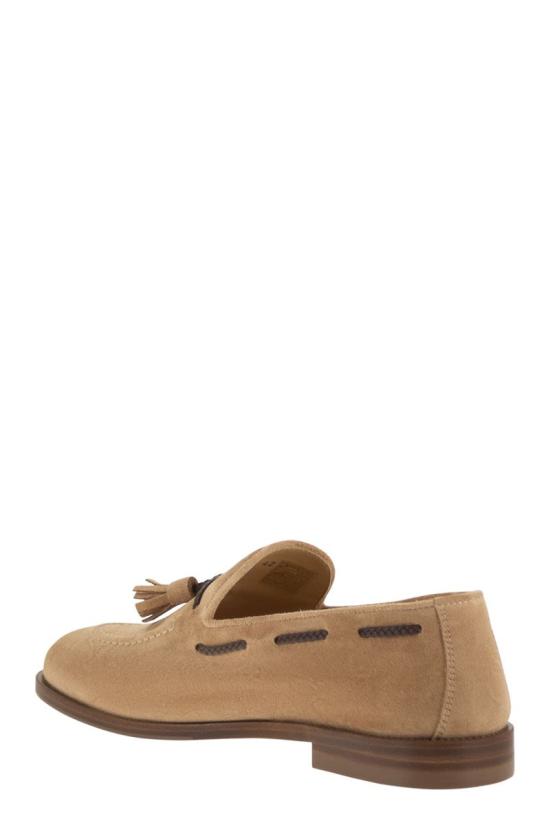 26SS 브루넬로 쿠치넬리 태슬 스웨이드 소프트 로퍼 MZUCCLB744 C7962 BEIGE - BRUNELLO CUCINELLI