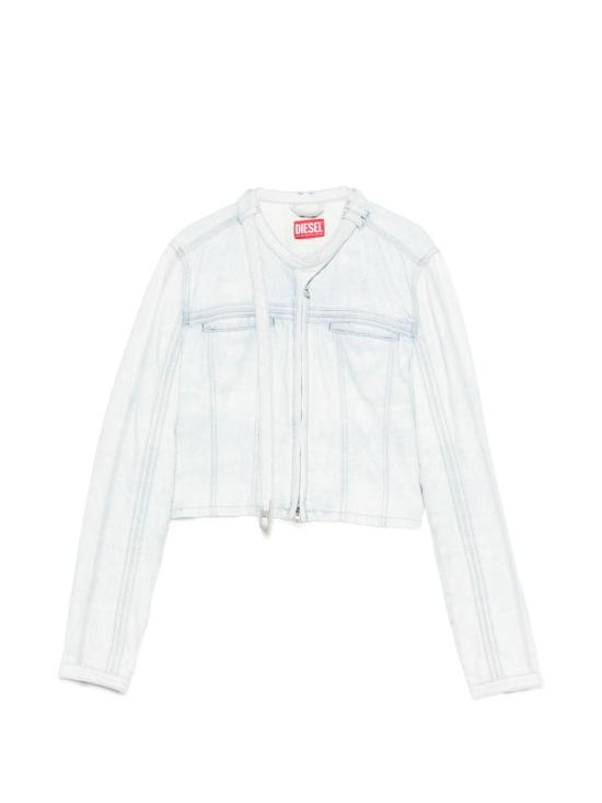 26SS 디젤 드-사픽스-Fsi 크롭트 재킷 인 아이스-블루 새틴 데님 A2347009Q16 01 LIGHT BLUE