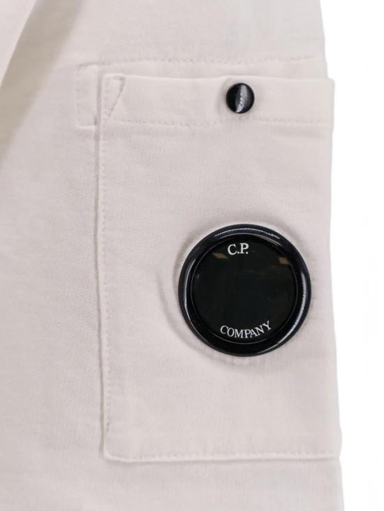 26SS 씨피 컴퍼니 라이트 플리스 숏슬리브 스웨트셔츠 20CMSS034A002246G 103 GAUZE WHITE - C.P. COMPANY