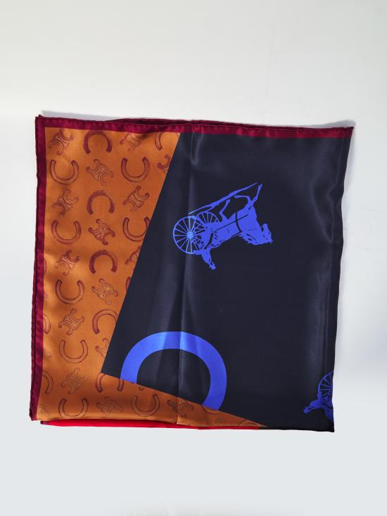 26SS 셀린느 스웨터 실크 크윌 스카프 2AW902Q32 GGN8 TANREDBLUE - CELINE