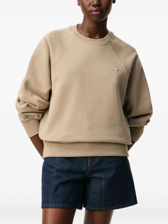 26SS 아미 코튼 드 하트 스웨트셔츠 USW757747 A036 BEIGETAUPE - AMI