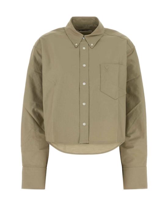 26SS 아미 톤온톤 하트 로고 크롭 오버사이즈 셔츠 FSH770CO0210 A036 BEIGE TAUPE