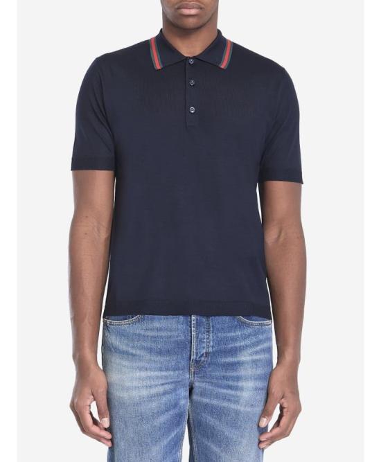 25SS 구찌 웹 니트 폴로 티셔츠 819225XKEJV 4060