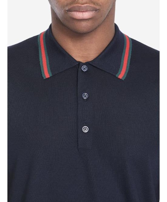 25SS 구찌 웹 니트 폴로 티셔츠 819225XKEJV 4060 - GUCCI